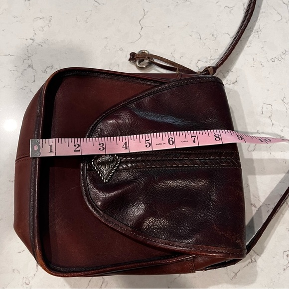 Brighton Brown Leather Braided Adjustable Strap Crossbody Bag - Picture 12 of 13